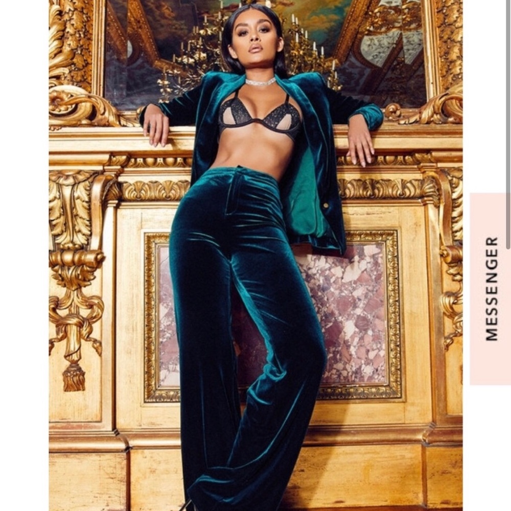 NWT Evergreen Velvet Two Piece Suit